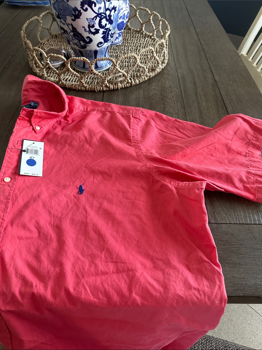 Ralph Lauren Men’s Coral Button-Down Oxford Shirt